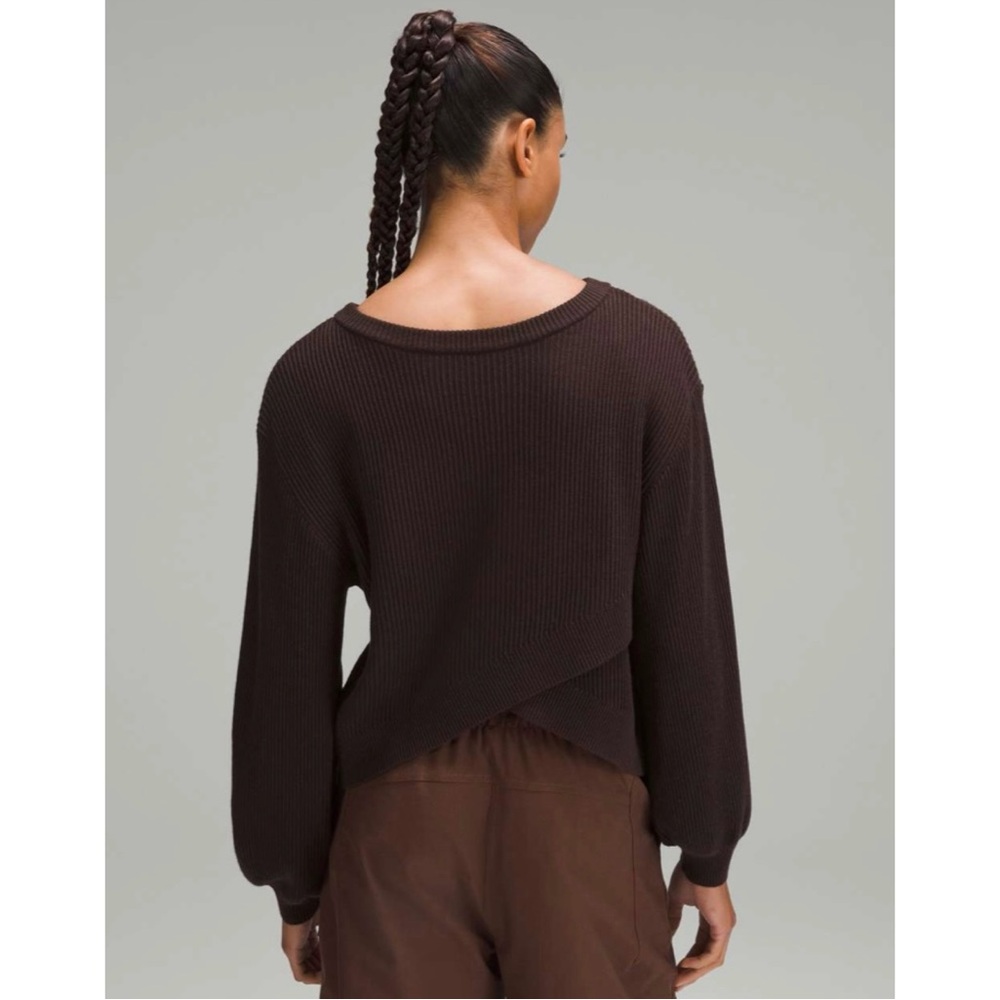 NWOT Lululemon Reversible Crossover Sweater In Espresso - Picture 2 of 16